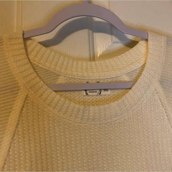 24/7 Maurice’s Womens Soft Wayside Waffle Knot Ecru/Cream Tunic Size Small - Picture 3 of 13